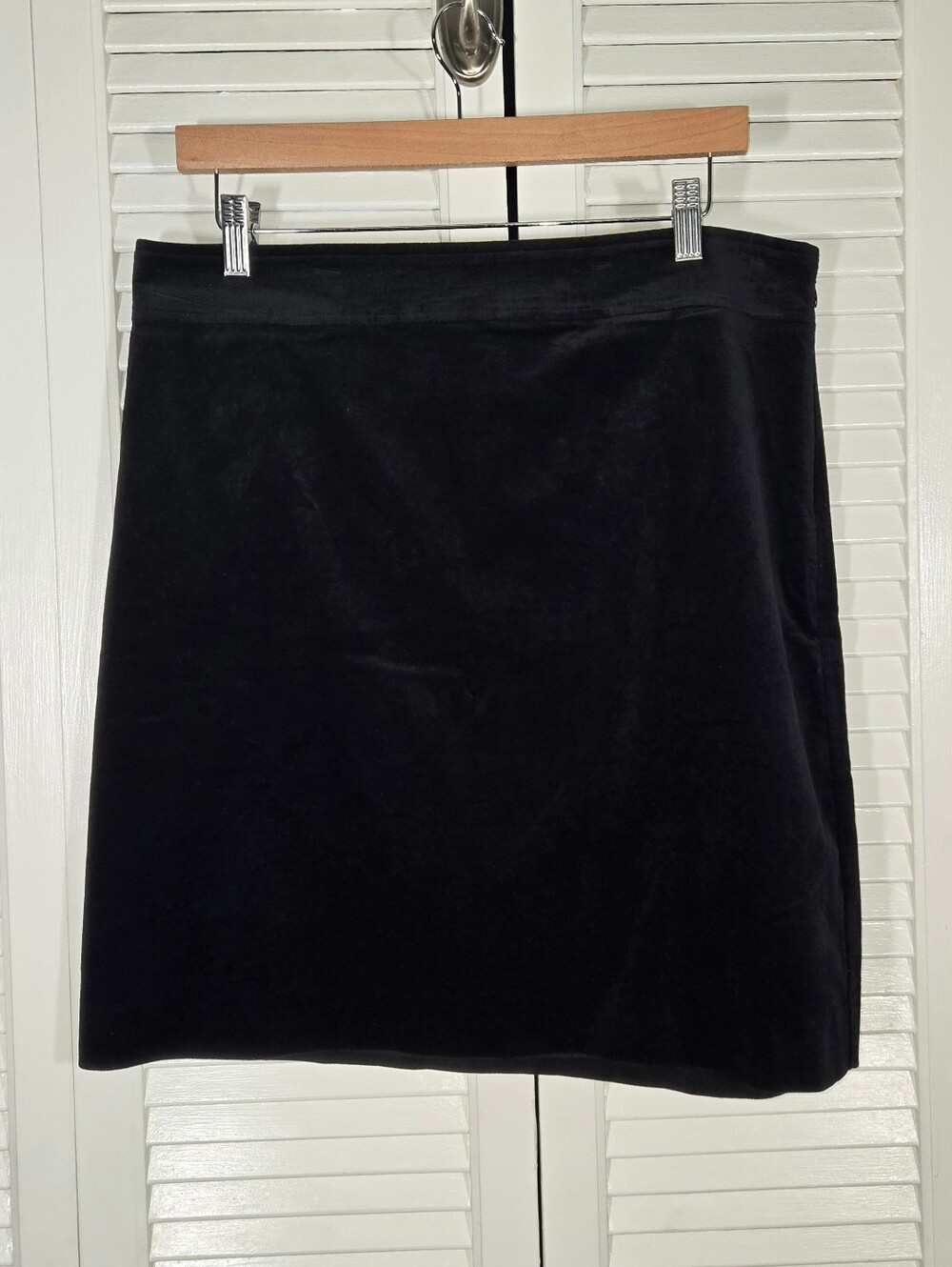 Talbots NWT Black Velvet A Line Side Zip Mini Skirt Size 12P